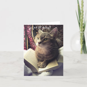 Mew hat es getan! Cat Pun Study Abschluss Card Dankeskarte