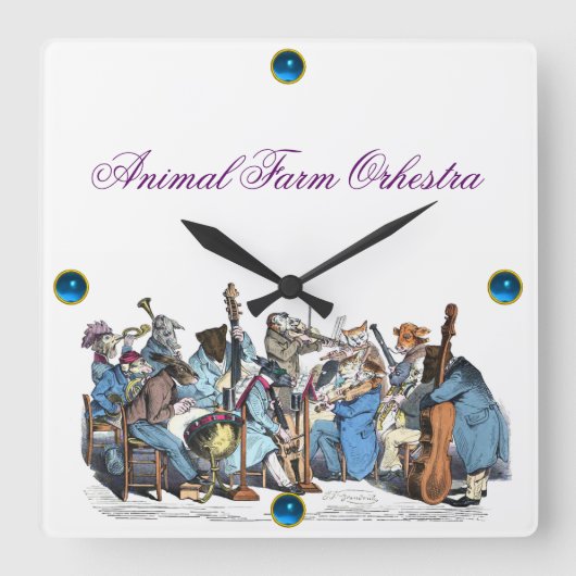 MEW MUSICAL LANGUAGE ANIMAL FARM ORCHESTRA  SQUARE QUADRATISCHE WANDUHR (Vorderseite)