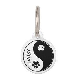 Mew Paw Round Pet ID Tag Cute Personalized Name  Haustiermarke