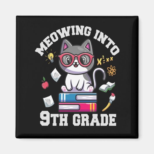 Mewing Into 9. Klasse Funny Back to School Geschen Magnet (Vorne)