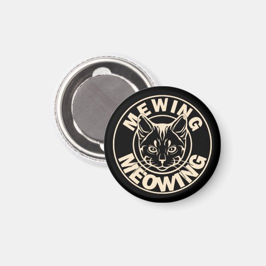 Mewing nicht Mewing Funny Cat Meme Meaulkatze Magnet (Vorderseite/Rückseite)