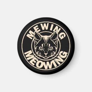 Mewing nicht Mewing Funny Cat Meme Meaulkatze Magnet