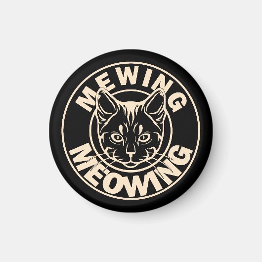 Mewing nicht Mewing Funny Cat Meme Meaulkatze Magnet (Vorne)
