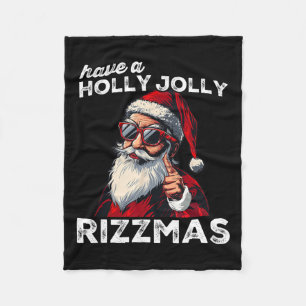 Mewing Santa Mew Funny Santa Meme Rizz Rizzmas Kir Fleecedecke