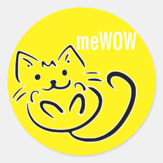 meWOW Cat Yellow Good Job Anpassbare Aufkleber