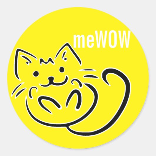 meWOW Cat Yellow Good Job Anpassbare Aufkleber (Vorderseite)