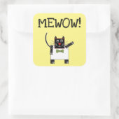 MEWOW STICKERS Square Cat Custom Aufkleber Cat Fun (Tasche)
