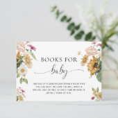 Mews Sonnenblumenbücher für Baby Request Card Einladung (Stehend Vorderseite)