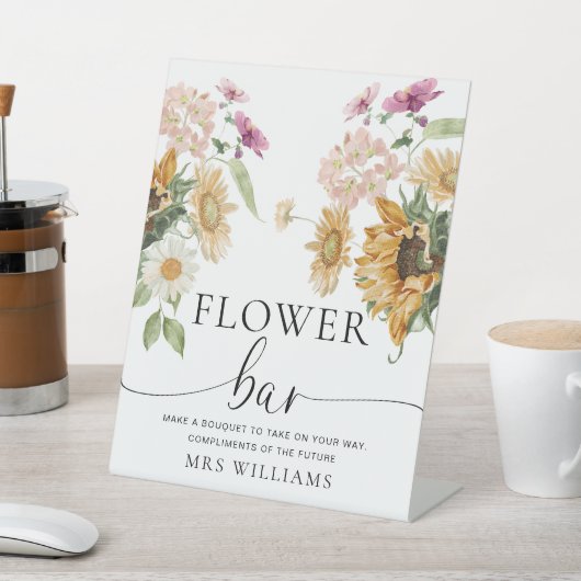 Mews Sunflower Fall Blumenblume Blume Bar Sockelschild (In SItu)