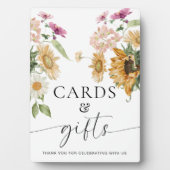 Mews Sunflower Fall Blumenkarten und Geschenke Zei Fotoplatte (Vorderseite)