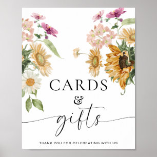 Mews Sunflower Fall Blumenkarten und Geschenke Zei Poster