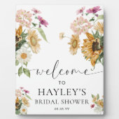 Mews Sunflower Fall Brautparty Begrüßungszeichen Fotoplatte (Vorderseite)