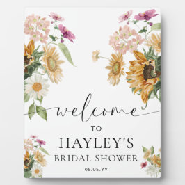 Mews Sunflower Fall Brautparty Begrüßungszeichen Fotoplatte