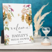 Mews Sunflower Fall Brautparty Begrüßungszeichen Fotoplatte (Seite)