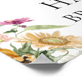 Mews Sunflower Fall Brautparty Begrüßungszeichen Poster (Ecke)