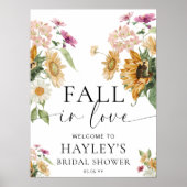 Mews Sunflower Fall Brautparty Begrüßungszeichen Poster (Vorne)