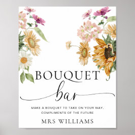 Mews Sunflower Fall Floral Bouquet Blume Bar Poster