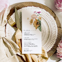 Mews Sunflower Fall Floral Long Menü & Vielen Dank