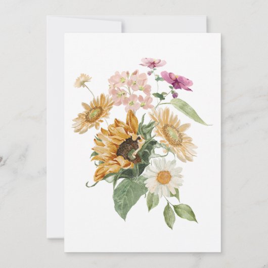 Mews Sunflower Herbst Herbst Brautparty Einladung (Rückseite)