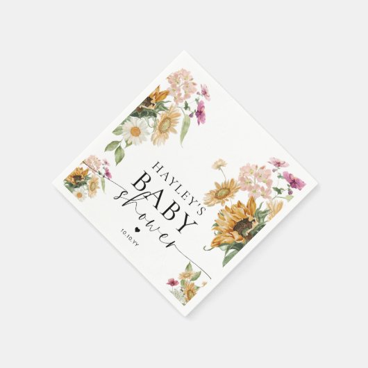 Mews Sunflower Herbst Herbstdusche Serviette (Ecke)