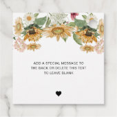 Mews Sunflower Pop Champagner-Brautparty Geschenkanhänger (Rückseite)