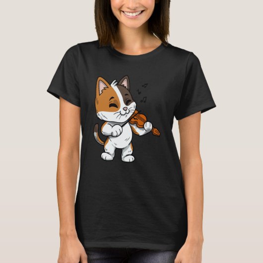 Mewsician Violin Player Cat Violinist Musician 1 T-Shirt (Vorderseite)