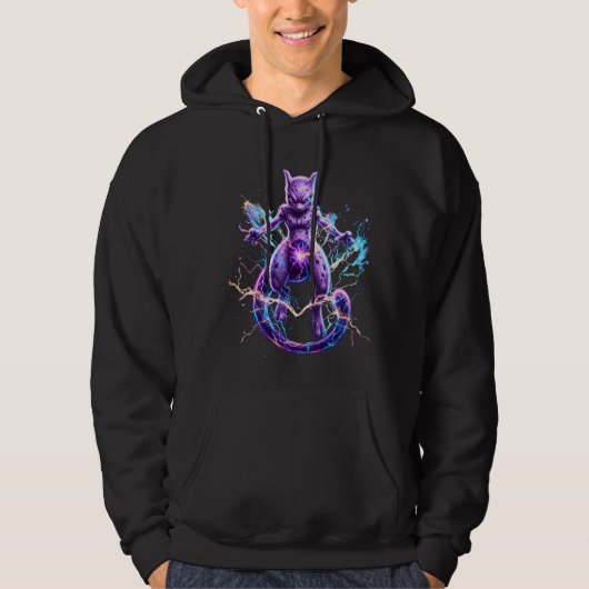 ⚡ Mewtwo entfesselt: Kosmischer Blitz-Realismus ⚡ Hoodie (Vorderseite)