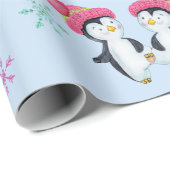 Mewwwy Kissmas Penguins Snowmen und Schneeflocken Geschenkpapier (Rolleneckpunkt)