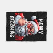 Mewy Rizzmas Christmas Pajamas Santa Claus Funny M Fleecedecke (Vorderseite (Horizontal))