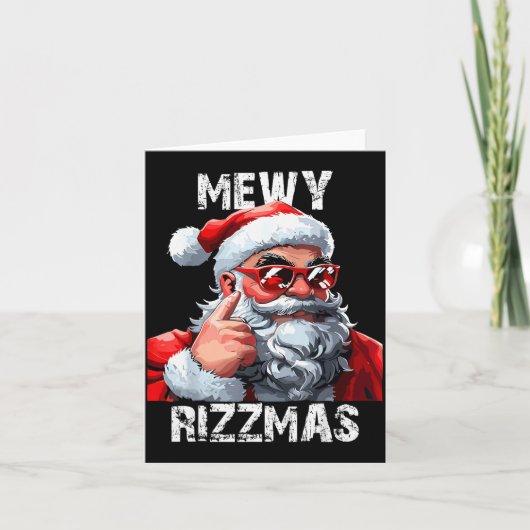 Mewy Rizzmas Christmas Pajamas Santa Claus Funny M Karte (Vorderseite)