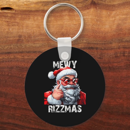 Mewy Rizzmas Christmas Pajamas Santa Claus Funny M Schlüsselanhänger (Vorderseite)