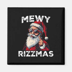 Mewy Rizzmas Funny Santa Mewing Joke Rizz Mens Chr Magnet