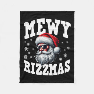 Mewy Rizzmas Kids Teens Funny Frohe Weihnachtsmann Fleecedecke