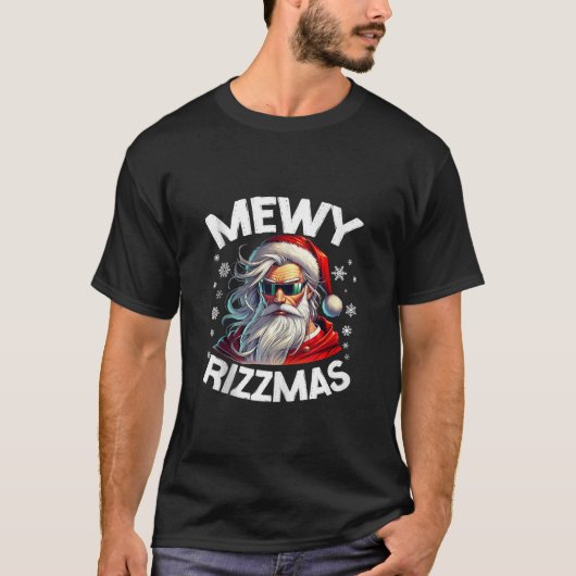 Mewy Rizzmas Kids Teens Funny Frohe Weihnachtsmann T-Shirt (Vorderseite)