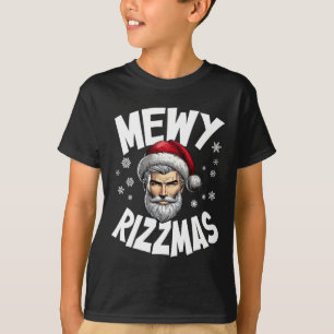 Mewy Rizzmas Kids Teens Funny Frohe Weihnachtsmann T-Shirt