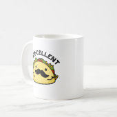 Mex-Cent Funny Excellent Taco Pun Kaffeetasse (Vorderseite Links)
