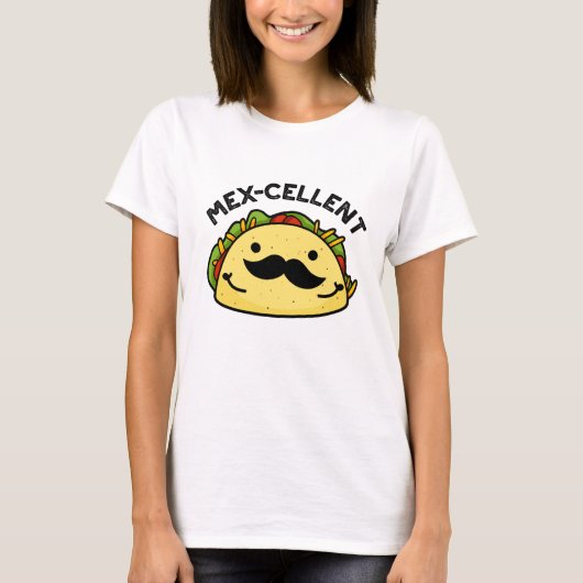 Mex-Cent Funny Excellent Taco Pun T-Shirt (Vorderseite)