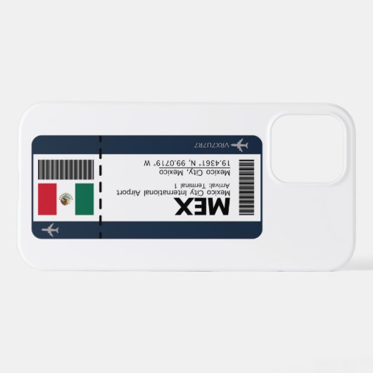 MEX Mexico City Boarding Pass - Airport Ticket iPhone Hülle (Rückseite (Horizontal))