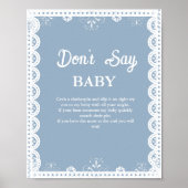 Mexica talavera sagt nicht Baby Duschzeichen Poster (Vorne)