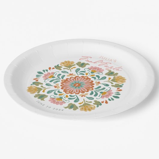 Mexical Talavera Final Fiesta Talavera Pappteller (Schrägansicht)