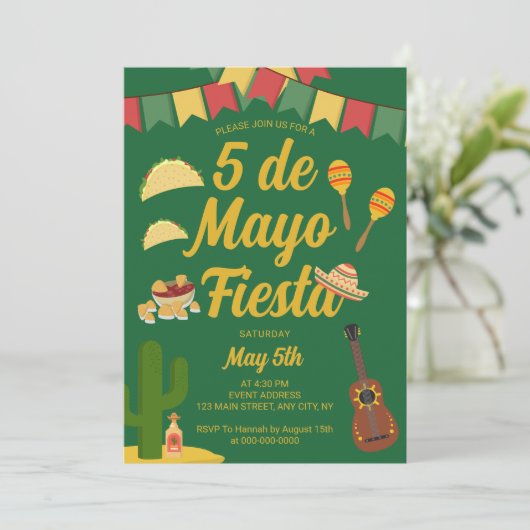 Mexican 5 de Mayo Fiesta Einladung (Stehend Vorderseite)