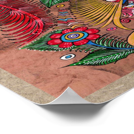 Mexican Amate Bark Painting 4 - Sweet Story Poster (Ecke)