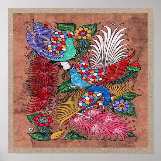 Mexican Amate Bark Painting 4 - Sweet Story Poster (Vorne)