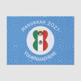 Mexican Angel Hanukkah Flag Personalized Gift Seidenpapier