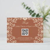 Mexican Art Terracotta Wedding RSVP Karte (Stehend Vorderseite)