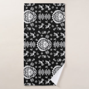 Mexican Aztec Art Wohngestaltung Badehandtuch
