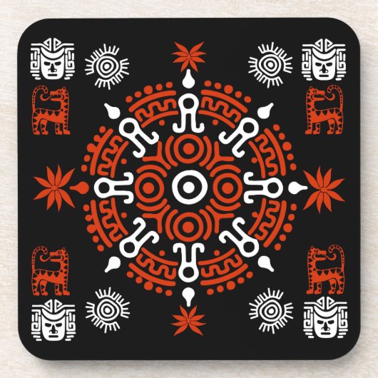 Mexican Aztec Art Wohngestaltung Getränkeuntersetzer (Vorderseite)