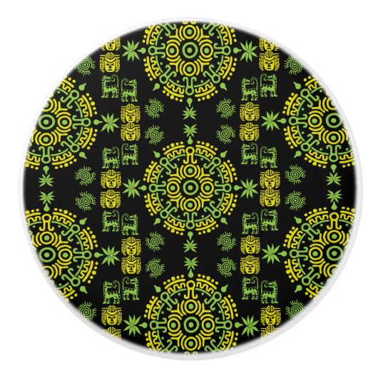 Mexican Aztec Art Wohngestaltung Keramikknauf (Vorderseite)