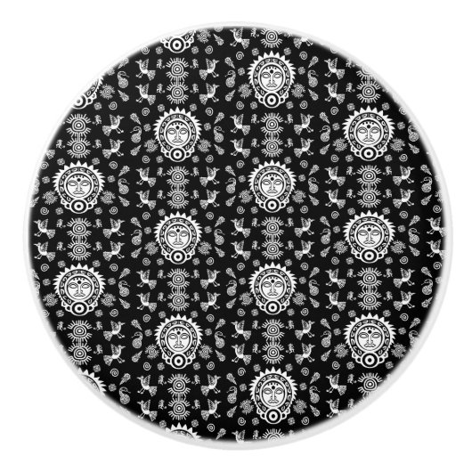 Mexican Aztec Art Wohngestaltung Keramikknauf (Vorderseite)