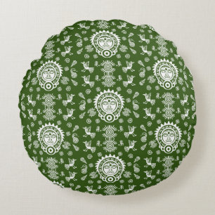 Mexican Aztec Art Wohngestaltung Rundes Kissen